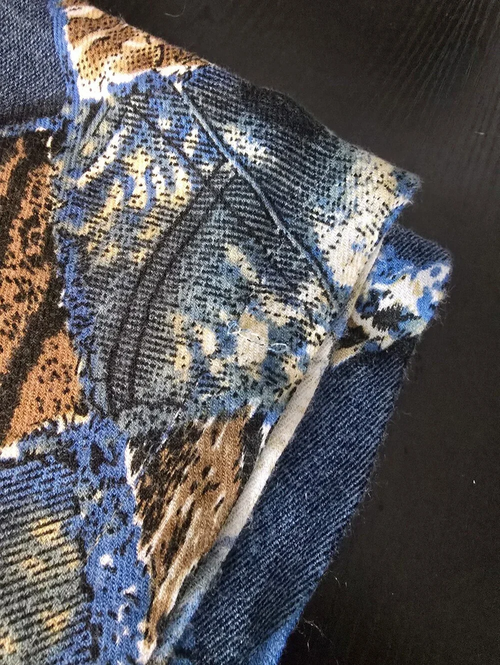 Blue & Brown Patchwork Animal Print Pashmina Scarf